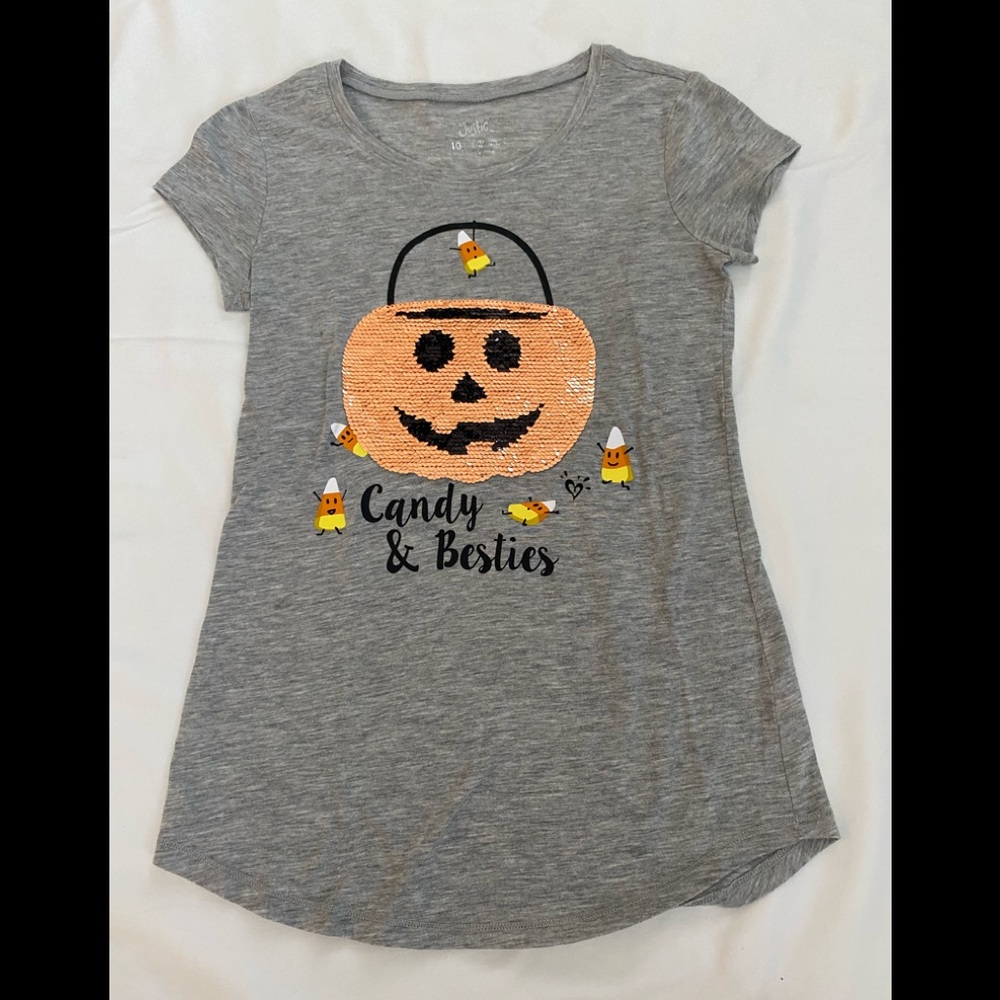 Justice size 10 Halloween shirt. Sequin.